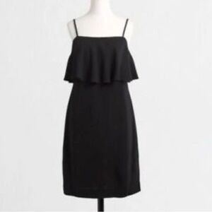 J. Crew Ruffled Black Mini Dress with Ruffle Detail